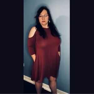 3/$15! | Fit & Flare COLD SHOULDER Bodice Mini-Dress | Women’s Size XL | Cut Out